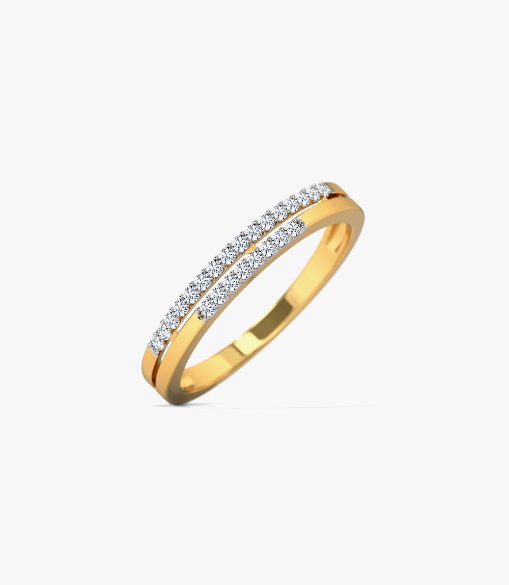 Sally Round Diamond Engagement Gold Ring