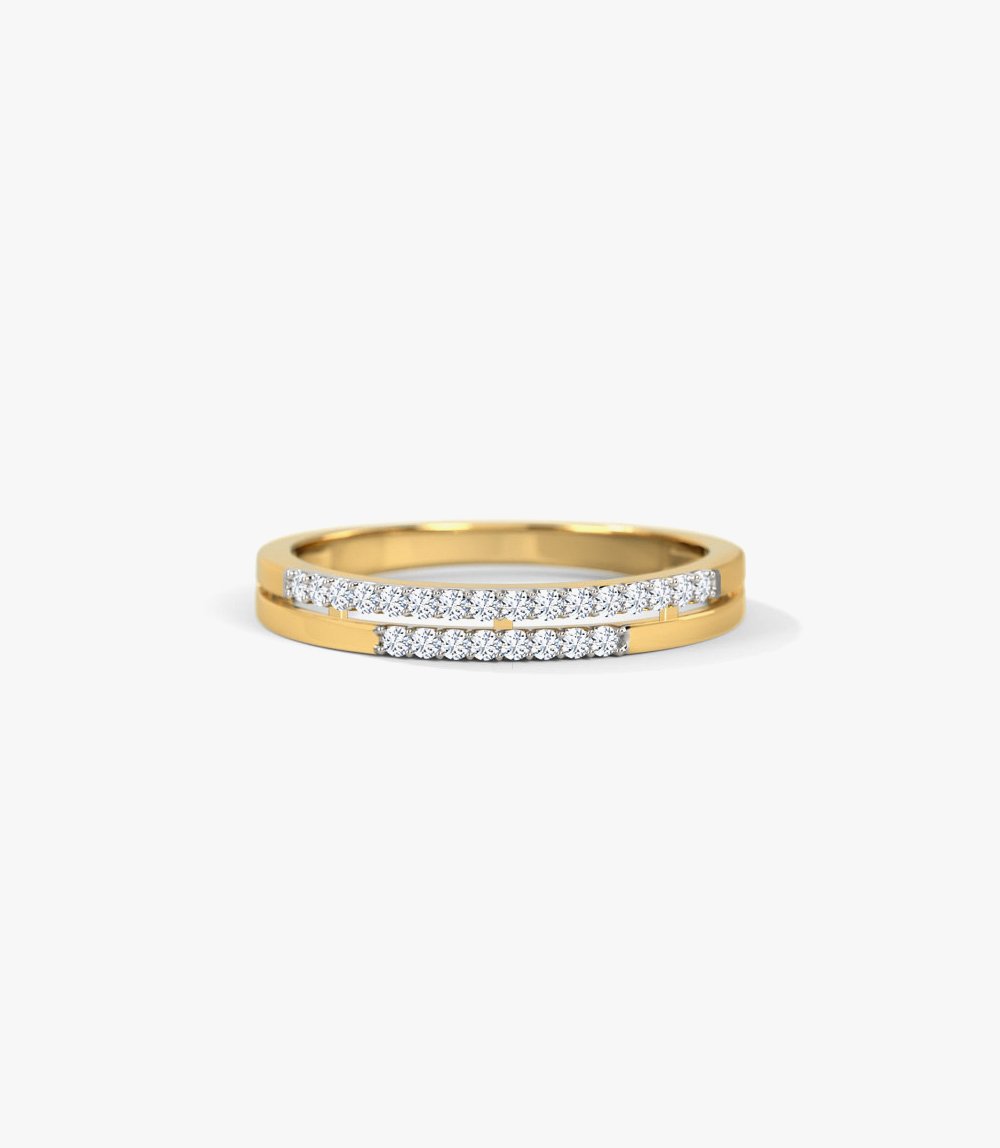 Sally Round Diamond Engagement Gold Ring - Image 2