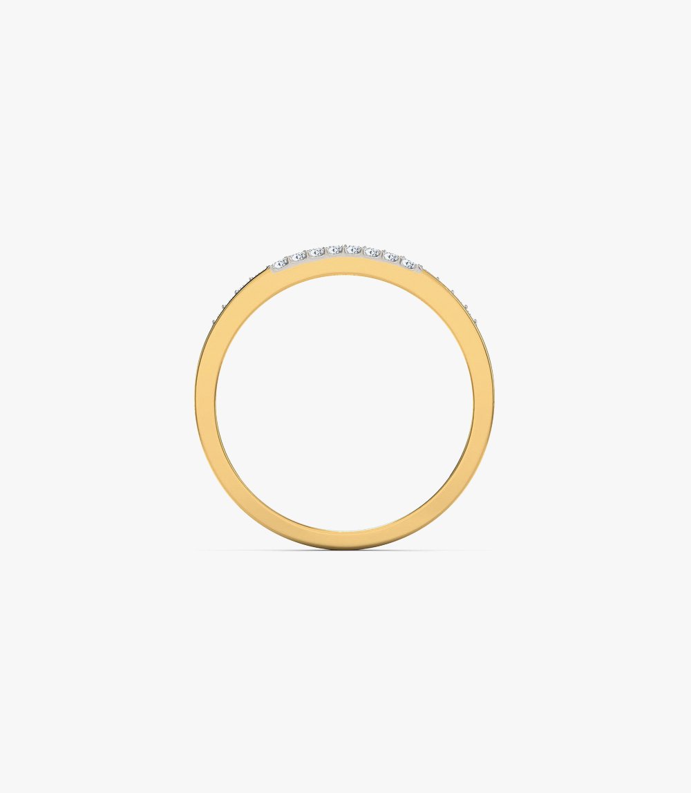 Sally Round Diamond Engagement Gold Ring - Image 4