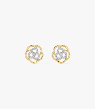 Floweret Cluster Diamond Stud Earrings
