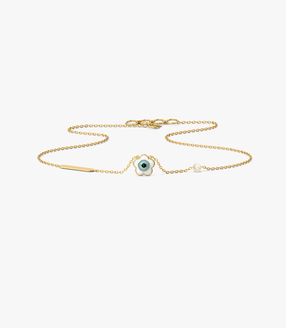 Flower Evil Eye Diamond Chain Pendant - Image 2