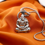 Silver hanmun Pendent on premium Orange Cloth